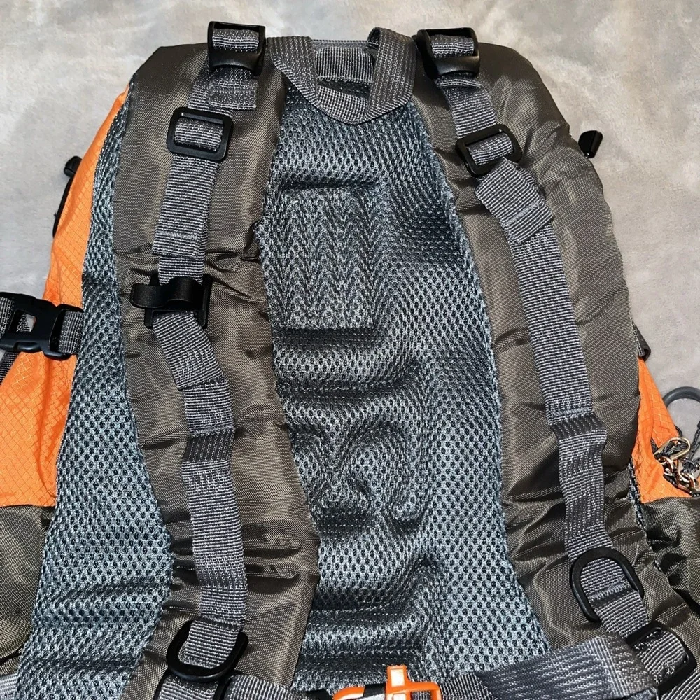 Feng Dong Backpack Waterproof Hiking Camping Travel for Men Women 40L Orange